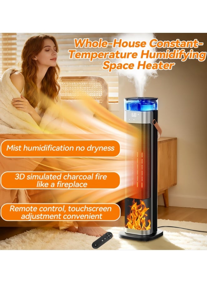 Space Heaters for Indoor Use, Portable Space Heater with Humidifier/Ambient Light, Family-Safe Electric Heaters with Thermostat,12H Timer,70°Oscillation,Ultra-Quiet for Home Office (NBJY-HQ-30) - Image 5